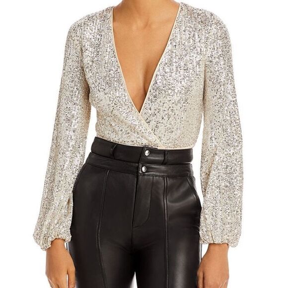Bardot NWT Sequins Bodysuit XS - Picture 1 of 11